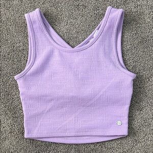 Purple Roxy Crisscross Cropped Tank Top